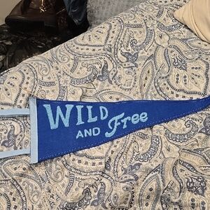❤️10/$16 New Blue Wild and Free Pennant